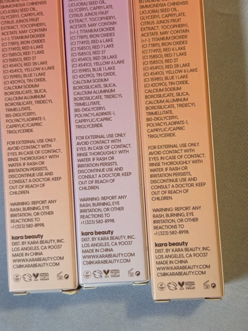 Kara Beauty pH Glow Color-Changing Lip Oil 3 Boxes 3 Shades New in Box